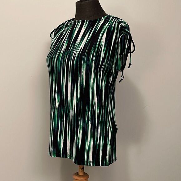 Michael Kors Women's Multicolor Cinched Shoulder Sleeveless Top - Picture 6 of 8